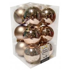 Χριστουγεννιάτικες Μπάλες Ροζ - Σετ 12 τεμ. (6cm)